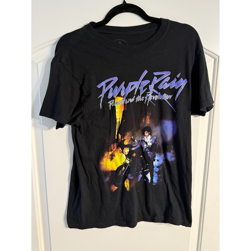 Prince Purple Rain T-Shirt Size M Black Graphic Band Tee 80's Rock Retro Movie